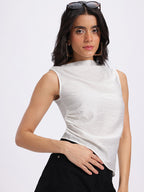 Boat Neck Asymmetric Hem Top