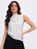 Boat Neck Asymmetric Hem Top