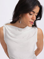 Boat Neck Asymmetric Hem Top