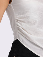 Boat Neck Asymmetric Hem Top