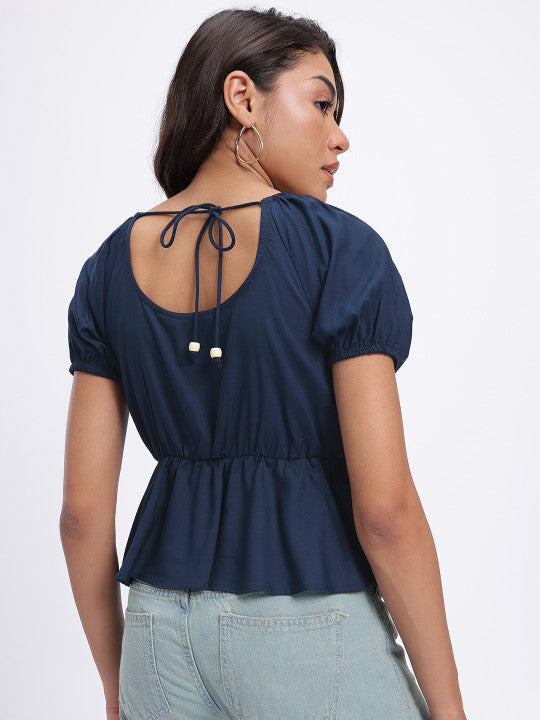 Tie-Up Waist Empire Top