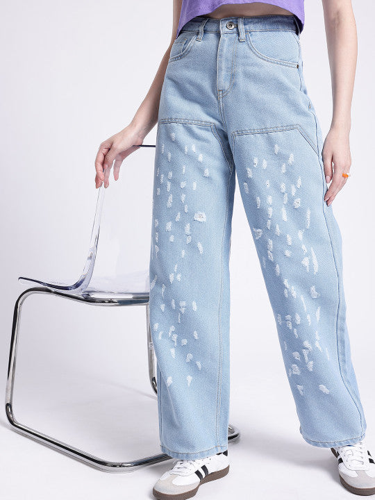 Baggy High-Rise Ripped Jeans