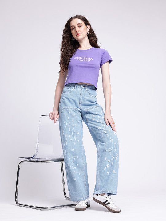 Baggy High-Rise Ripped Jeans