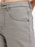 Barrel Fit Panelling Frayed Jeans