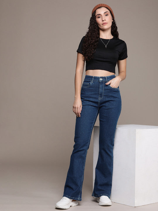 Bootcut High-Rise Light Fade Stretchable Jeans
