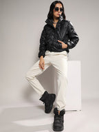 Black Embellished Puffer Jacket