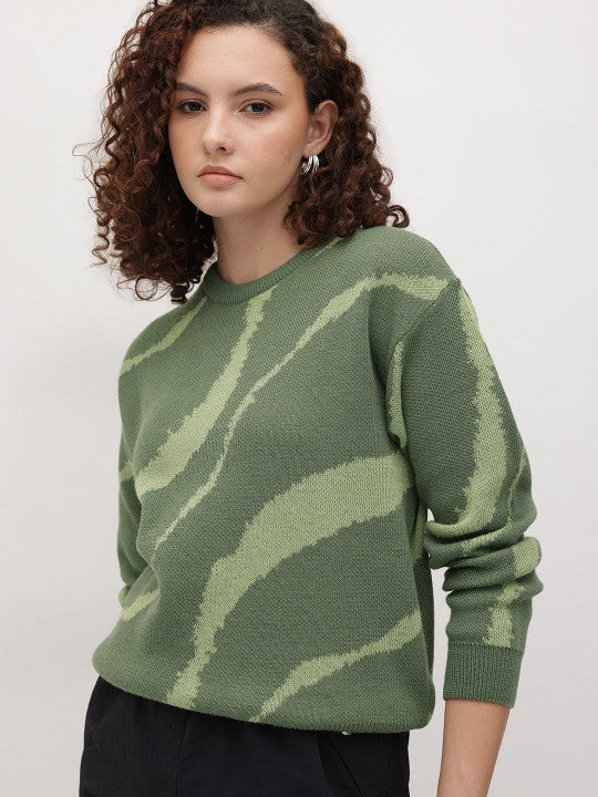 Abstract Print Sweater