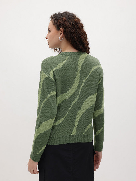 Abstract Print Sweater