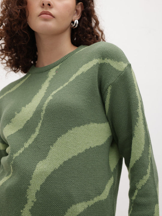 Abstract Print Sweater