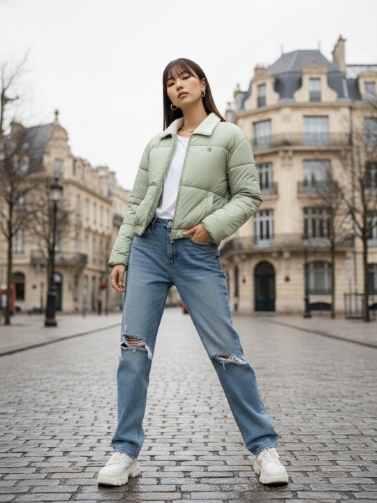 Spread Collar Relaxed Fit Padded Jacket