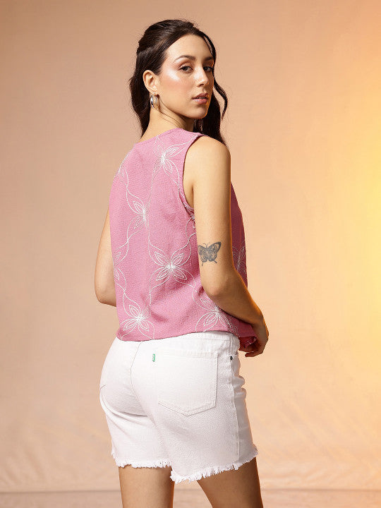 Floral Embroidered Top