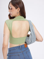 Cut Out Detailing Fitted Crop Top