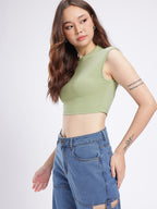 Cut Out Detailing Fitted Crop Top