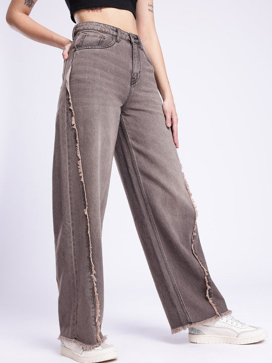 Frayed Baggy-Light Fade Jeans