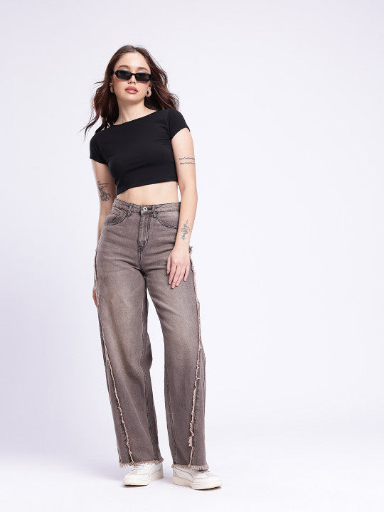 Frayed Baggy-Light Fade Jeans