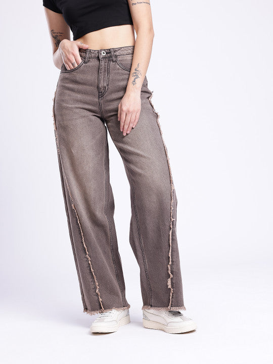 Frayed Baggy-Light Fade Jeans