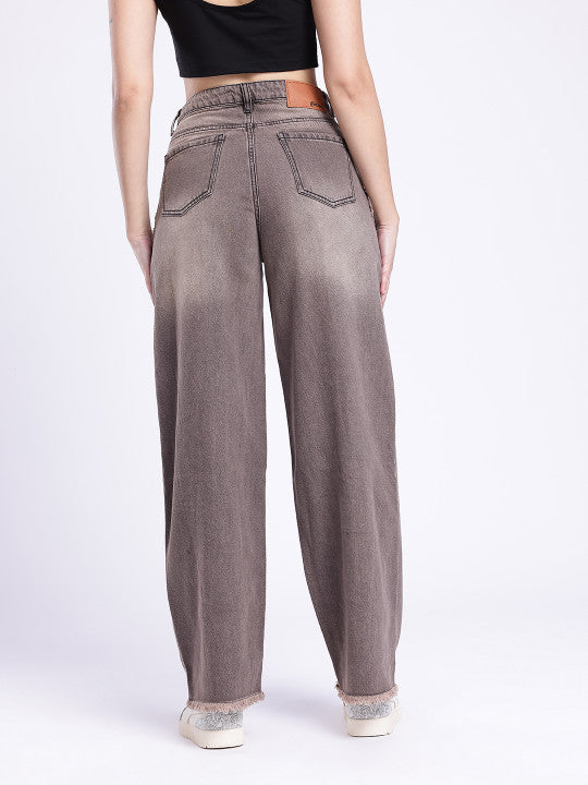 Frayed Baggy-Light Fade Jeans