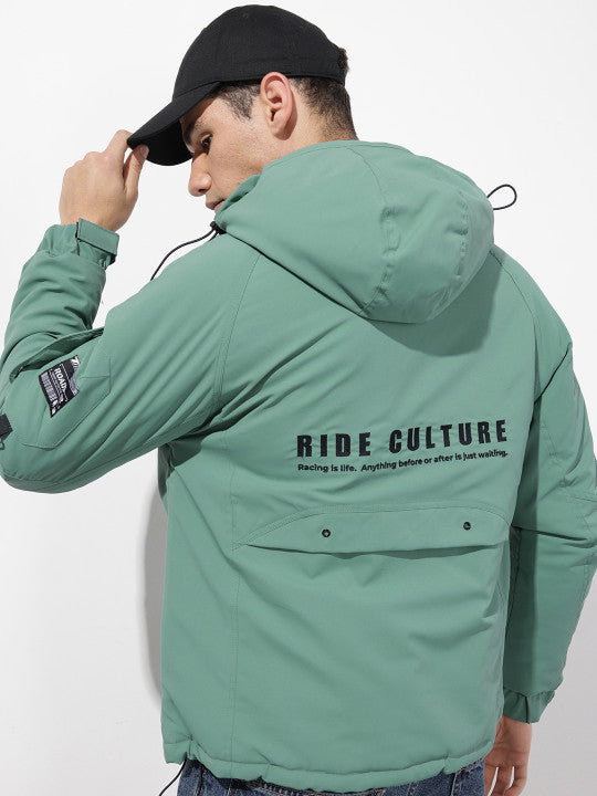 Typography Printed Padded jacket