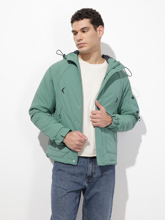 Typography Printed Padded jacket