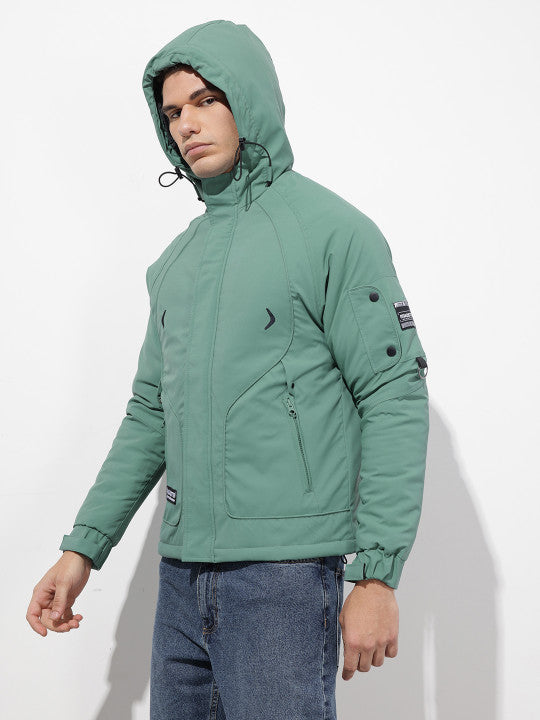 Typography Printed Padded jacket