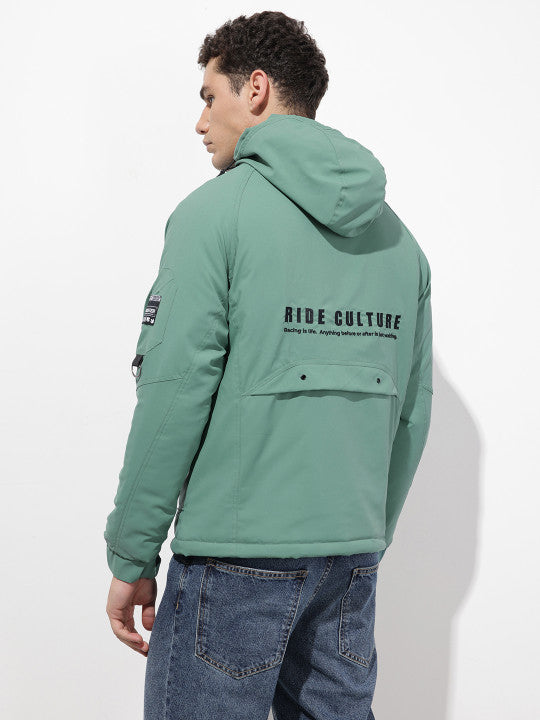 Typography Printed Padded jacket