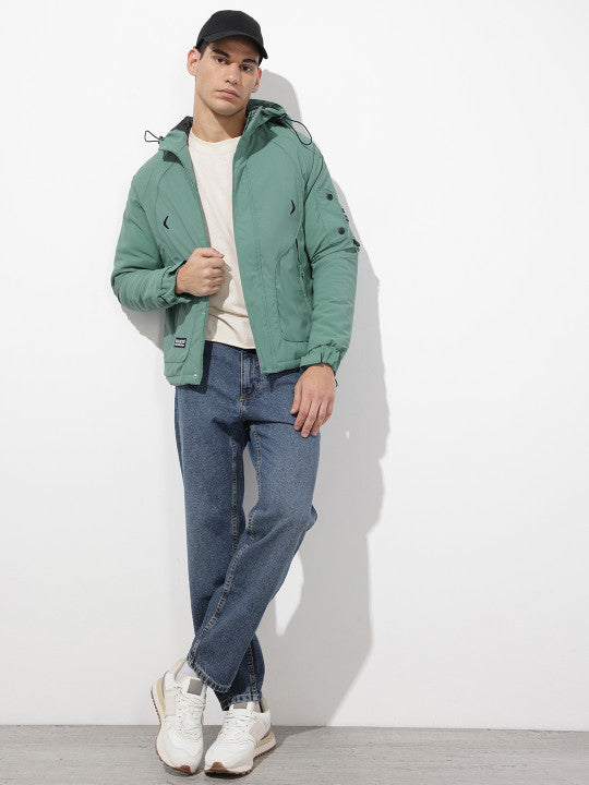 Typography Printed Padded jacket