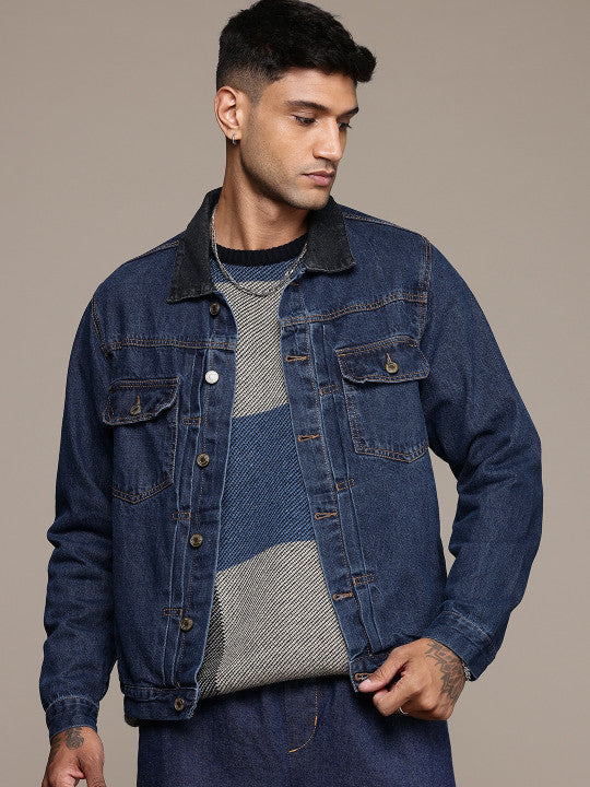 Pure Cotton Typography Denim Jacket