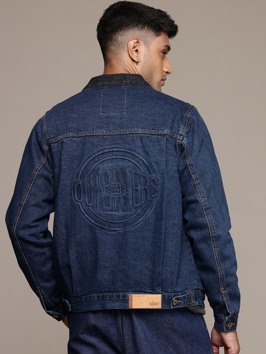 Pure Cotton Typography Denim Jacket
