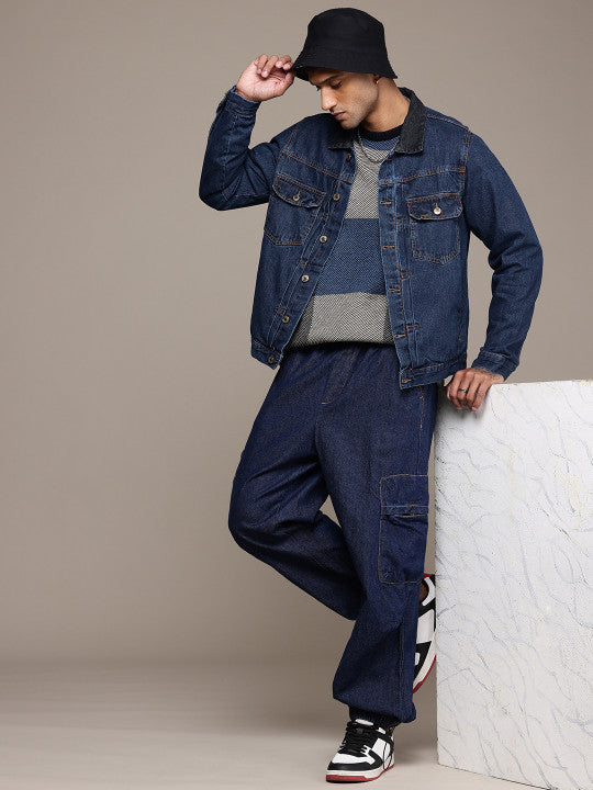 Pure Cotton Typography Denim Jacket