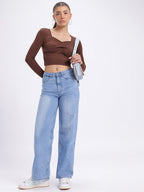 Sweetheart Neck Twisted Crop Top