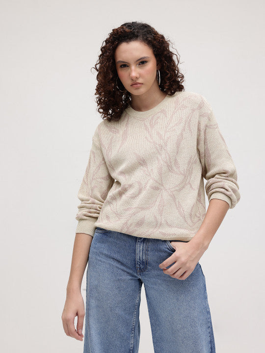 Self-Design Drop-Shoulder Sleeves Pullover