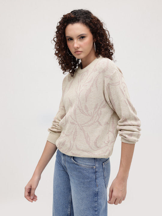 Self-Design Drop-Shoulder Sleeves Pullover