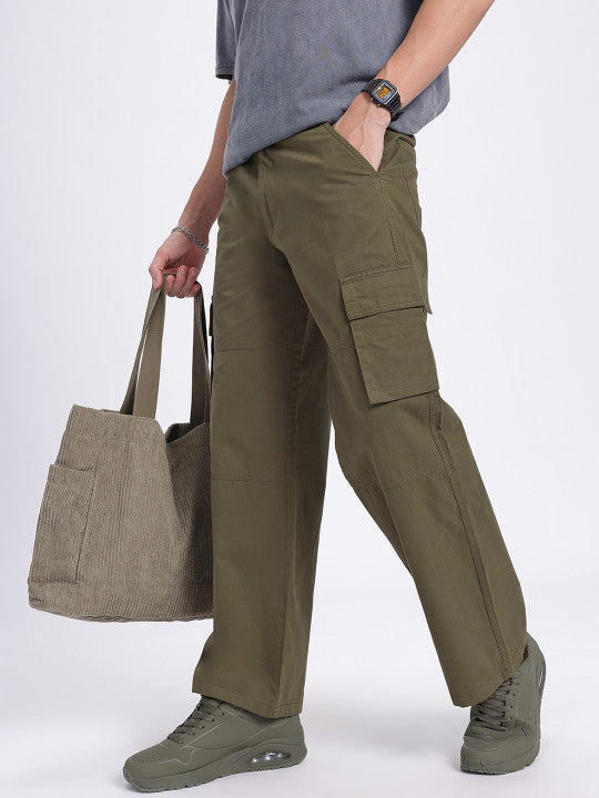 Men Relaxed Fit Cargo Trousers