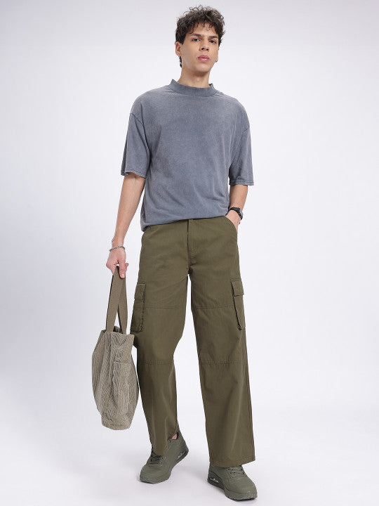 Men Relaxed Fit Cargo Trousers
