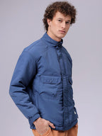 Men Mock Collar Solid Casual Padded Jacket