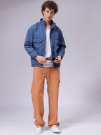 Men Mock Collar Solid Casual Padded Jacket