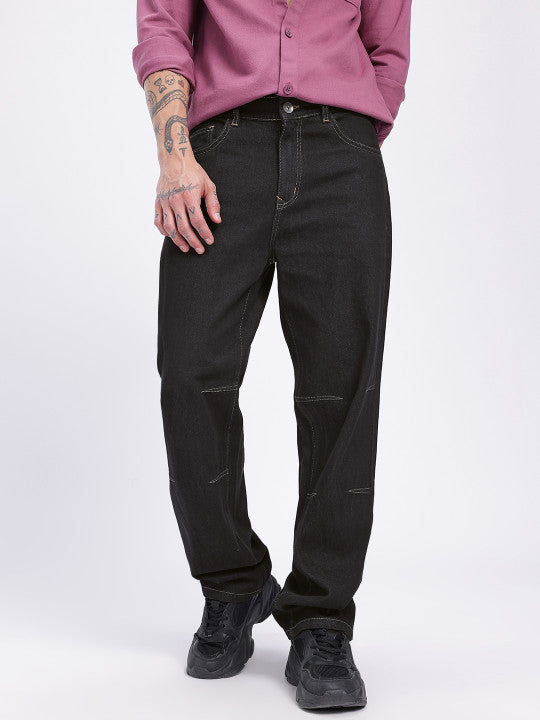Straight Fit Contrast Stretchable Jeans