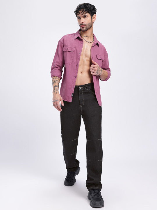 Straight Fit Contrast Stretchable Jeans