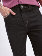 Straight Fit Contrast Stretchable Jeans