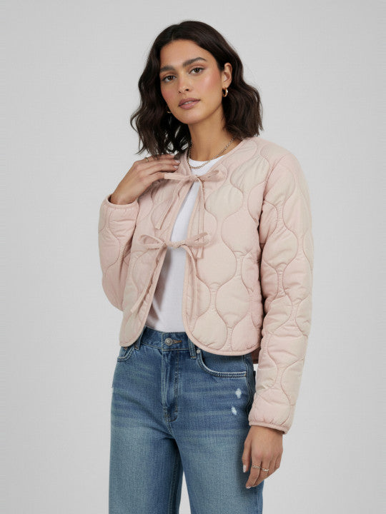 Padded Jacket with Tie-Up Closure