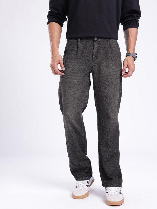 Heavy Fade Pleated Jeans