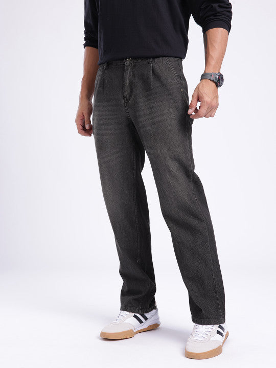 Heavy Fade Pleated Jeans