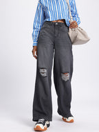 Distressed Wide Leg Jeans