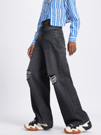 Distressed Wide Leg Jeans