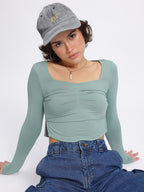 Pleated Crop Top