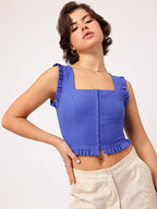 Square Neck Sleeveless Crop Top