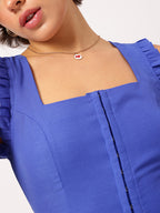 Square Neck Sleeveless Crop Top