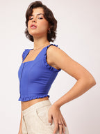 Square Neck Sleeveless Crop Top