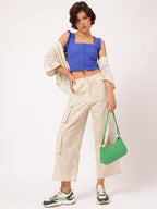 Square Neck Sleeveless Crop Top