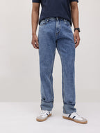 Cotton Straight Fit Mid-Rise Jeans
